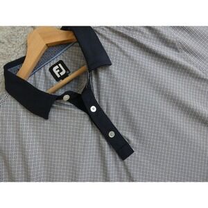 FJ Footjoy Polo Shirt Men XL Short Sleeve Geometric Print White Patch M Shoulder